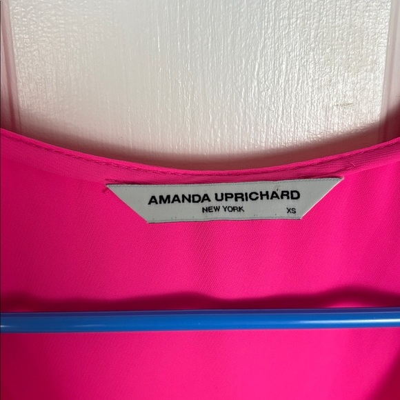 Amanda Uprichard Hot Pink Tie Sleeves Tiered Dress - XS - Picture 4 of 8